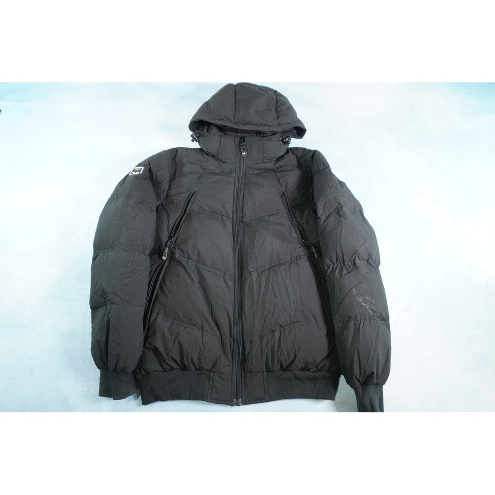 Triple FAT Goose Mens Black Hooded Down Puffer Jacket Arctic Parka Size Medium